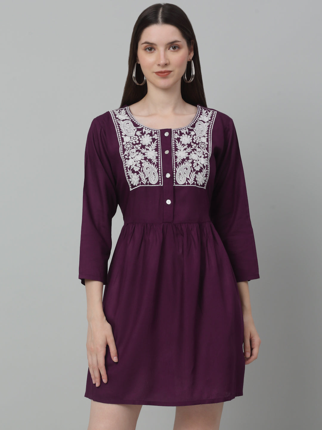 Womens Embroidered A Line Dress