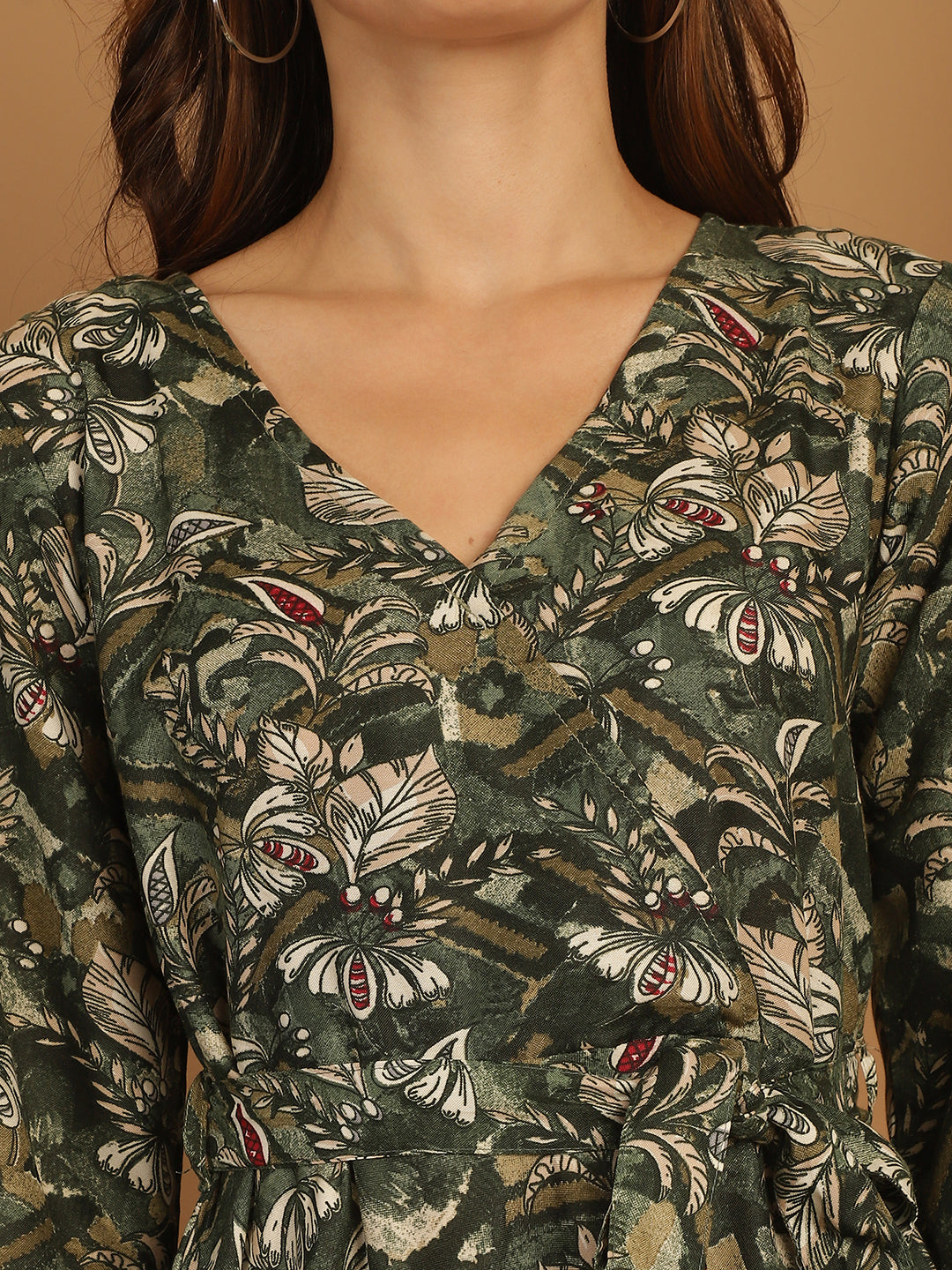 Womens Floral Print Short Western Dress