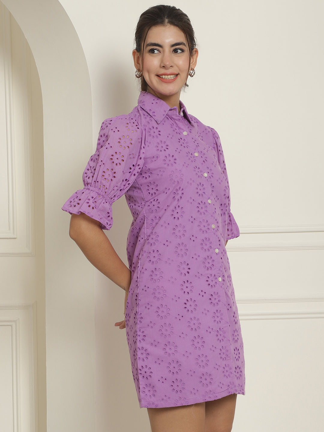 Embroidered Cotton Dress For Women