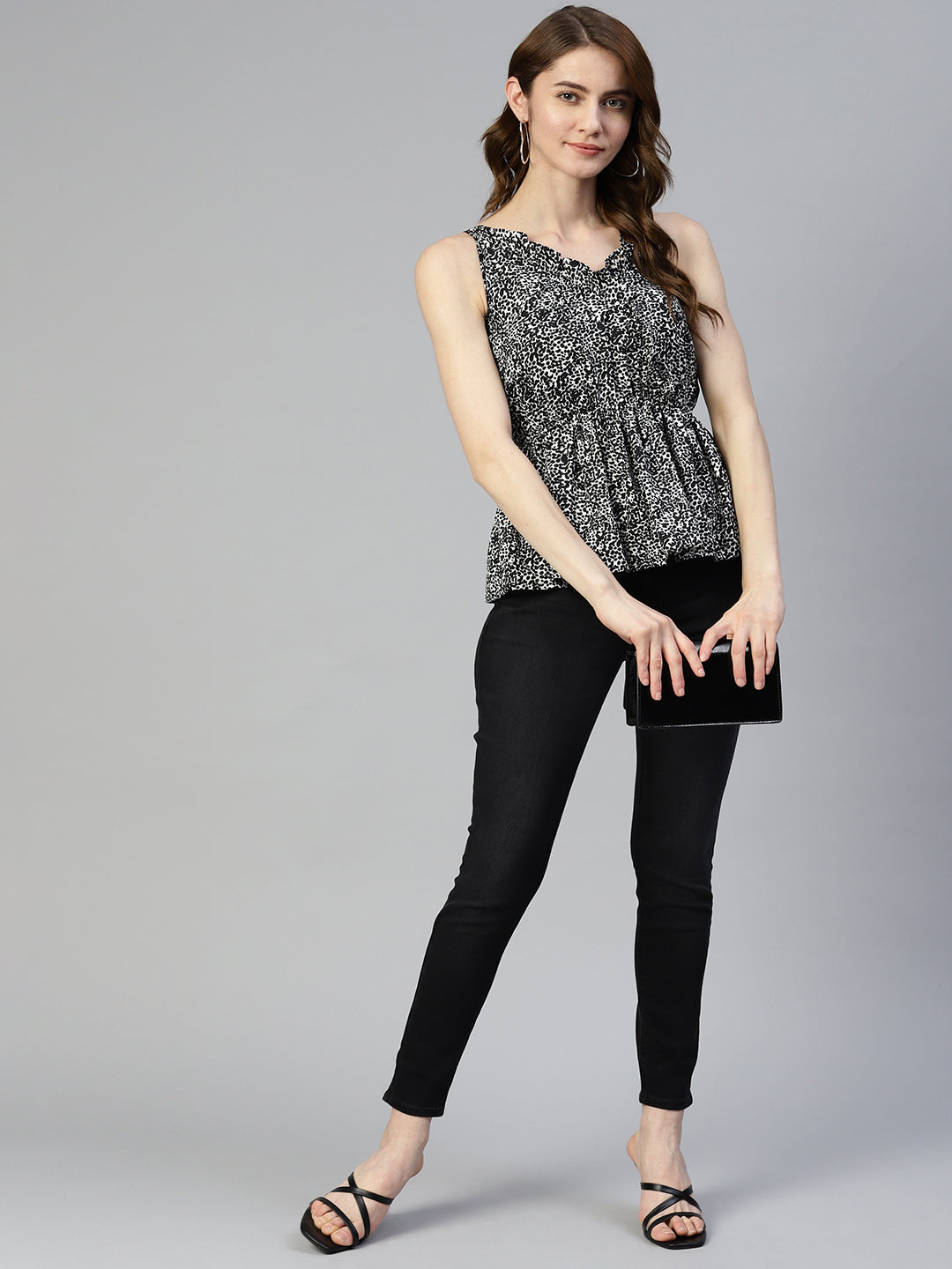 Women Printed Crop Top With