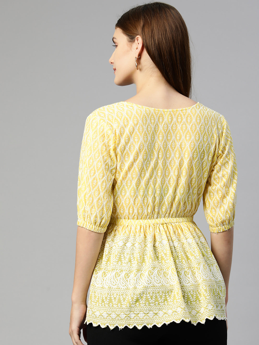 Women Chikankari Work Empire Top