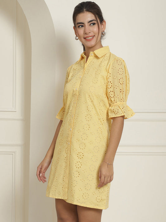 Embroidered Cotton Dress For Women