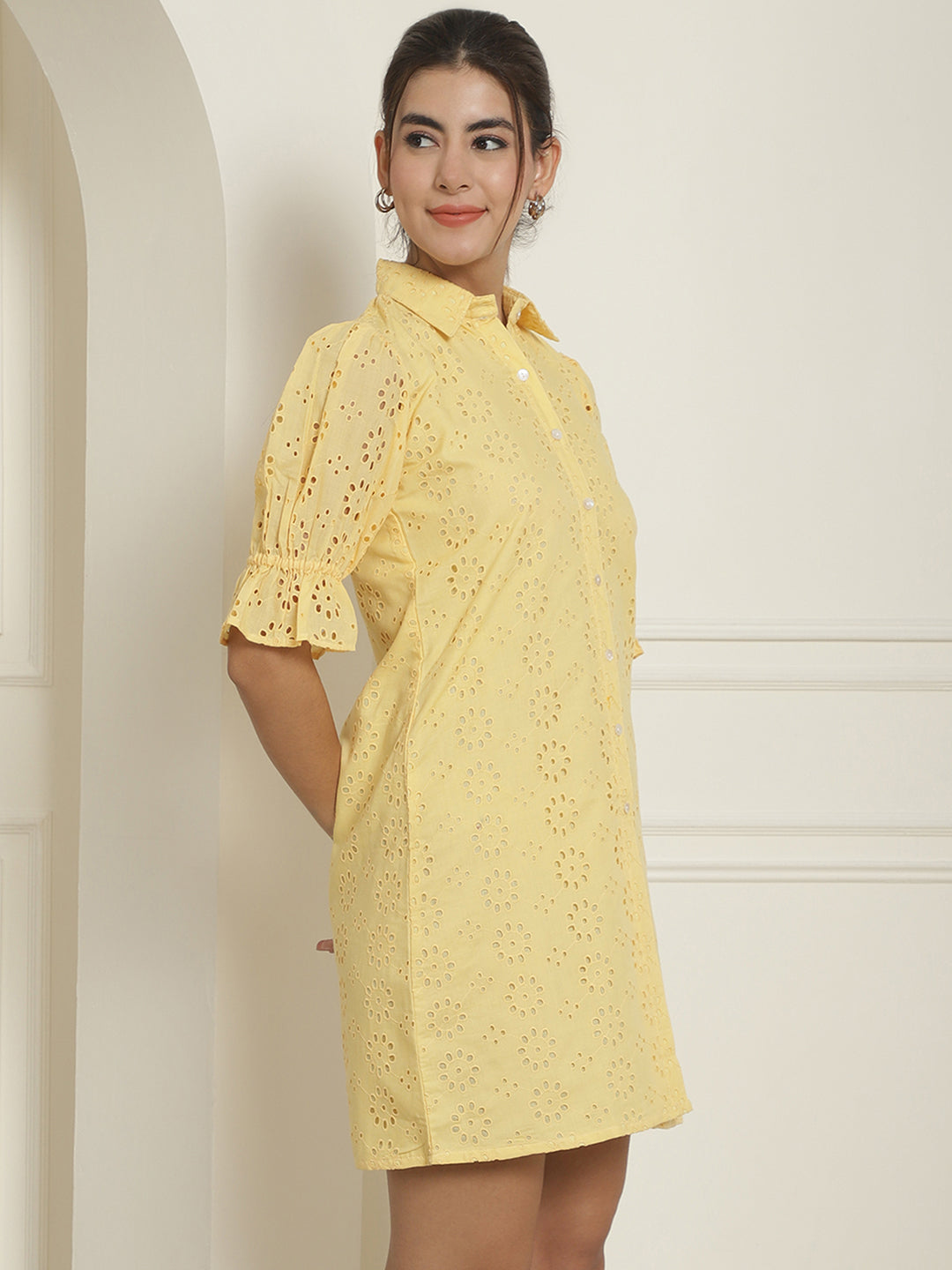 Embroidered Cotton Dress For Women