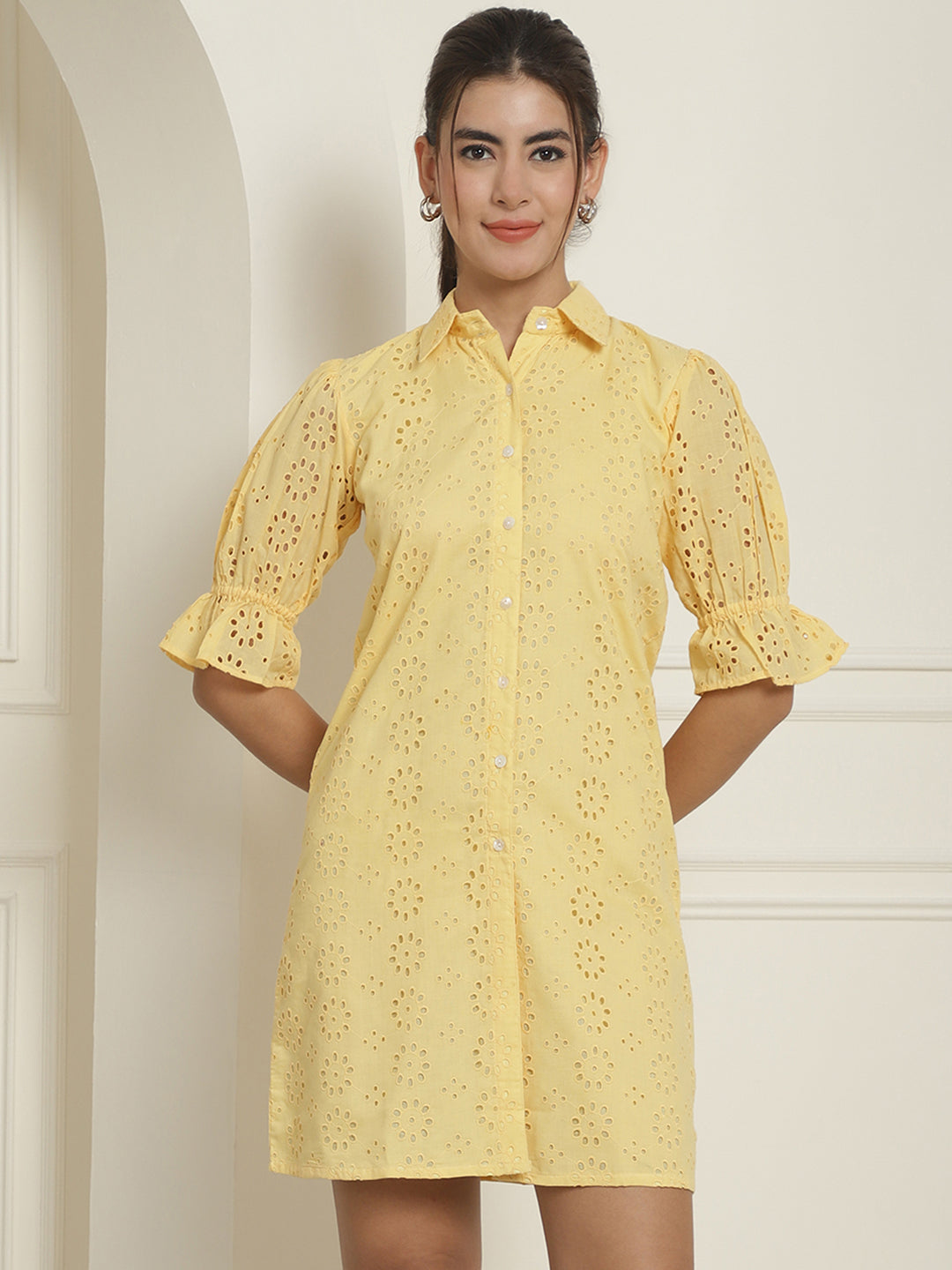 Embroidered Cotton Dress For Women