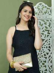 Chic Backless Designer Kurta with Palazzo ( JOKPL 2137B 1577 Black )