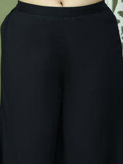 Chic Backless Designer Kurta with Palazzo ( JOKPL 2137B 1577 Black )