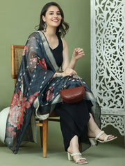 Embroidered Rayon Kurta Palazzos With dupatta ( JOKPL 2137B D66B 1579 Black )