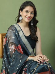 Embroidered Rayon Kurta Palazzos With dupatta ( JOKPL 2137B D66B 1579 Black )
