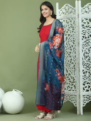 Backless Designer Kurta Palazzo Set with Floral Dupatta ( JOKPL 2137B D66Pe 1577 Maroon )