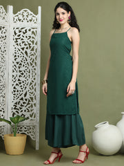 Backless Designer Kurta for Women ( JOK 1577 Green )