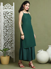Backless Designer Kurta for Women ( JOK 1577 Green )
