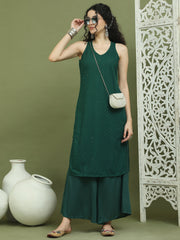 Embroidered Rayon Kurta for Women ( JOK 1579 Green )