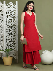 Embroidered Rayon Kurta for Women ( JOK 1579 Maroon )