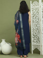 Embroidered Rayon Kurta Palazzos With dupatta ( JOKPL 2137N D66N 1579 Navy )