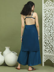 Backless Designer Kurta for Women ( JOK 1577 Peacock )