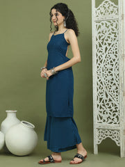Backless Designer Kurta for Women ( JOK 1577 Peacock )