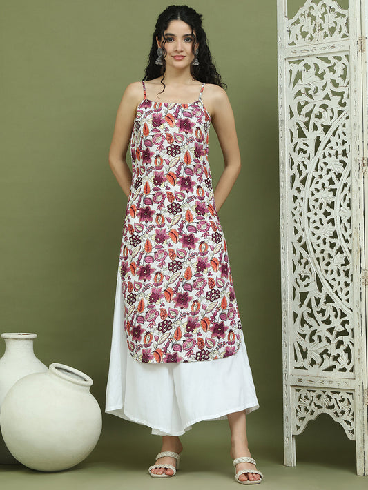 Foil Printed Rayon Kurta. ( JOK 1573 Purple )