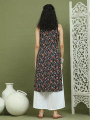 Women's Printed Rayon Kurtas ( JOK 1584 Black )