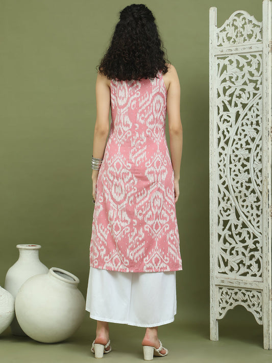 Printed Cotton Kurta Palazzo Set ( JOKPL 2137W 1585 PInk )