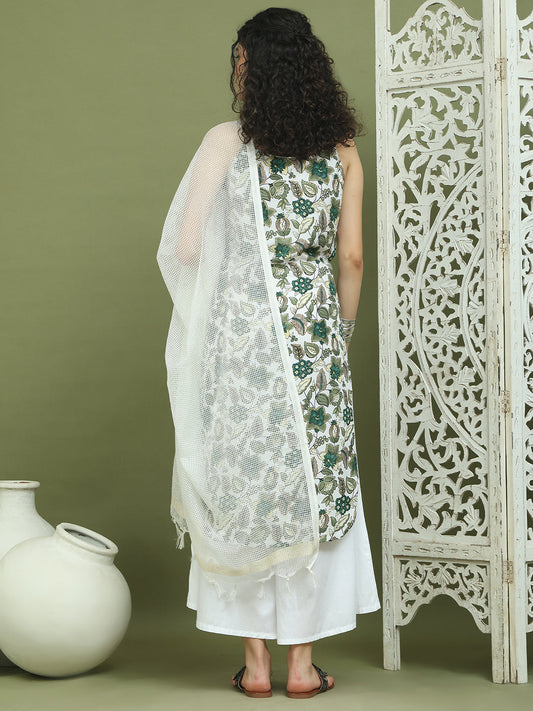 Foil Printed Rayon Kurta Palazzos With Dupatta ( JOKPL 2137W D31W 1573 Green )
