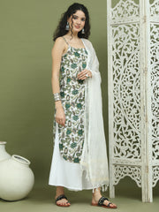 Foil Printed Rayon Kurta Palazzos With Dupatta ( JOKPL 2137W D31W 1573 Green )