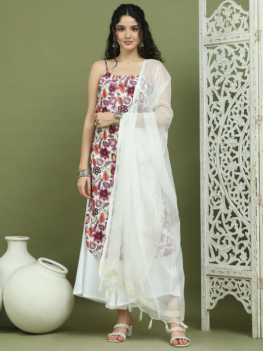 Foil Printed Rayon Kurta Palazzos With Dupatta ( JOKPL 2137W D31W 1573 Purple )