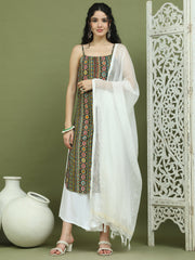 Foil Printed Rayon Kurta Palazzos With Dupatta ( JOKPL 2137W D31W 1583 Olive )