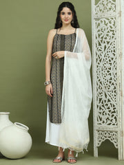 Foil Printed Rayon Kurta Palazzo Dupatta ( JOKPL 2137W D31W 1586 Black )