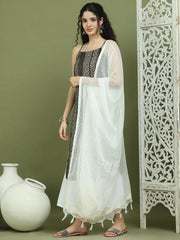 Foil Printed Rayon Kurta Palazzo Dupatta ( JOKPL 2137W D31W 1586 Black )