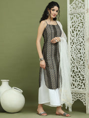Foil Printed Rayon Kurta Palazzo Dupatta ( JOKPL 2137W D31W 1586 Black )