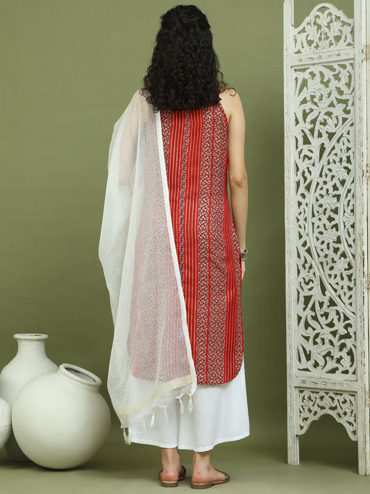 Foil Printed Rayon Kurta Palazzo Dupatta ( JOKPL 2137W D31W 1586 Red )