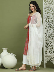 Foil Printed Rayon Kurta Palazzo Dupatta ( JOKPL 2137W D31W 1586 Red )