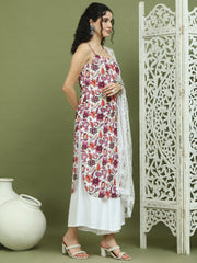 Foil Printed Rayon Kurta Palazzos With Dupatta ( JOKPL 2137W D67W 1573 Purple )