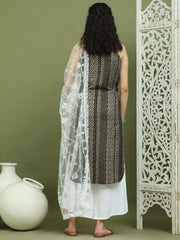 Foil Printed Rayon Kurta Palazzo Dupatta ( JOKPL 2137W D67W 1586 Black )