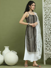 Foil Printed Rayon Kurta Palazzo Dupatta ( JOKPL 2137W D67W 1586 Black )