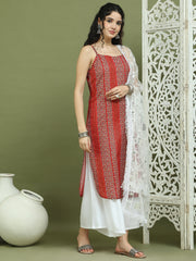 Foil Printed Rayon Kurta Palazzo Dupatta ( JOKPL 2137W D67W 1586 Red )