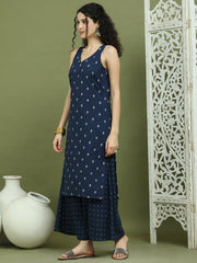 Women's Printed Rayon Kurtas ( JOK 1585 Navy )