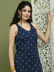 Women's Printed Rayon Kurtas ( JOK 1585 Navy )