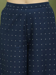 Women's Printed Rayon Kurtas ( JOK 1585 Navy )