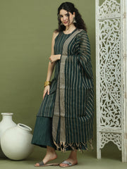 Woven Design straight Kurta Palazzo With Dupatta ( JOKPL D68G 1587 Green )