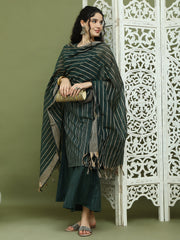 Woven Design straight Kurta Palazzo With Dupatta ( JOKPL D68G 1587 Green )