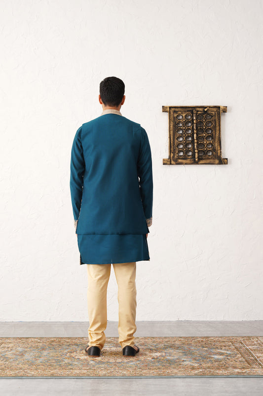 Men's Embroidered Waistcoat and Kurta Pyjama
