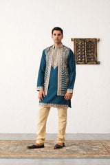 Men's Embroidered Waistcoat and Kurta Pyjama