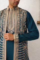 Men's Embroidered Waistcoat and Kurta Pyjama