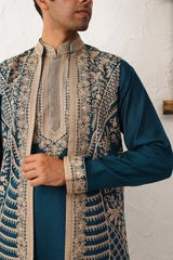 Men's Embroidered Waistcoat and Kurta Pyjama