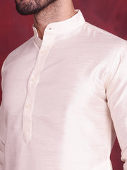 Woven Design Nehru Jacket With Kurta Pyjama Set ( JOKPWC 636W 4087 Pink )