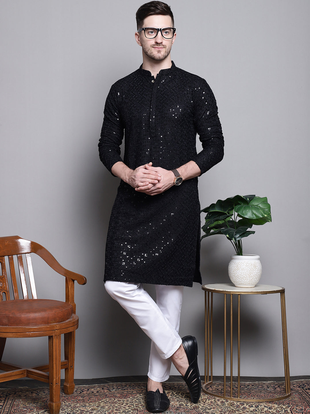 Black Kurta Pyjama Set