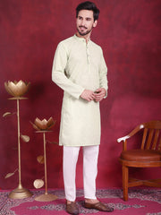 Chikankari Embroidered Kurta with Pyjama ( JOKP 5017 Pista )