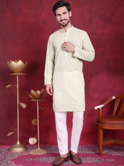 Chikankari Embroidered Kurta with Pyjama ( JOKP 5017 Pista )