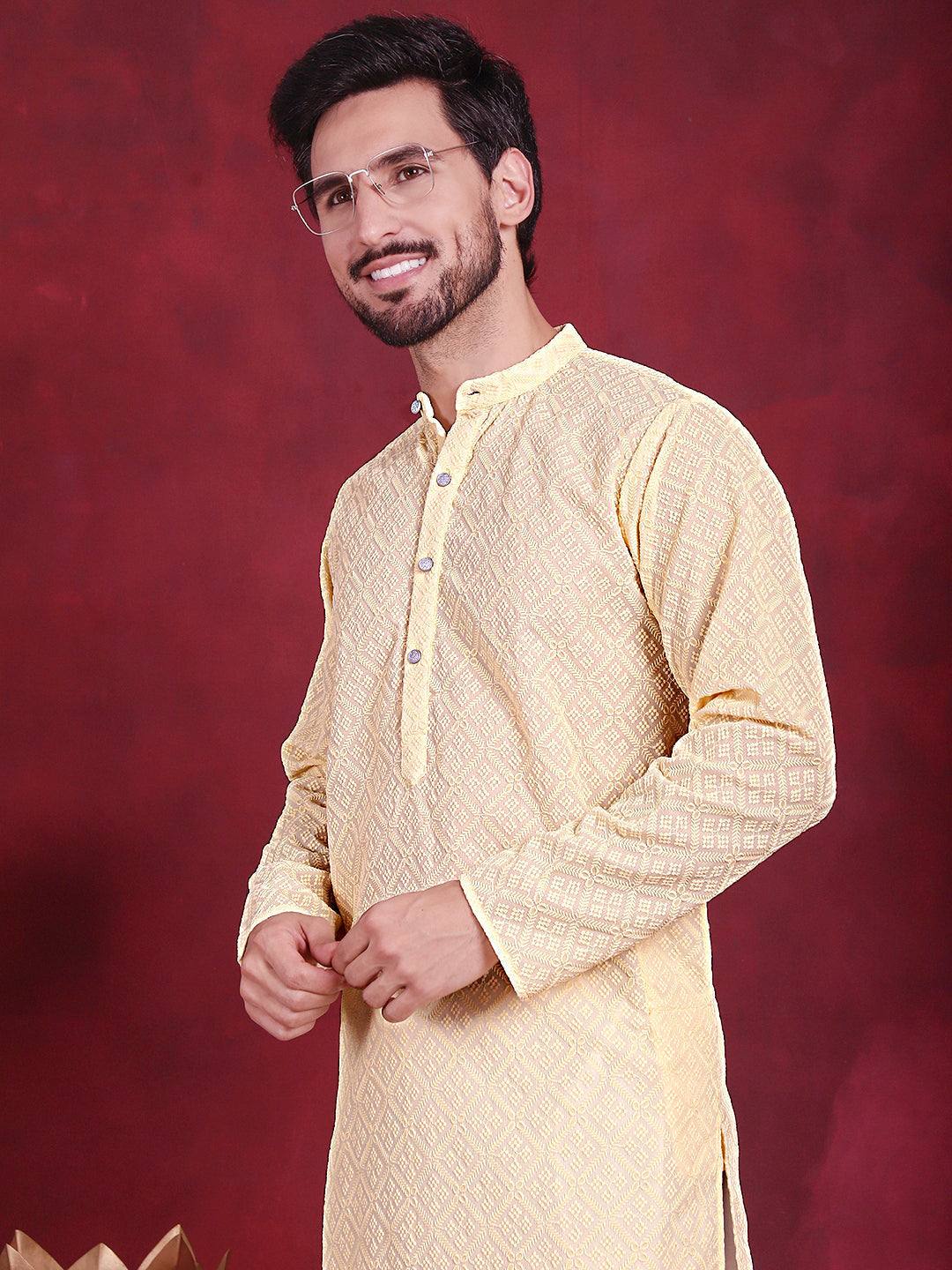 Chikankari Embroidered Kurta With Pyjama
